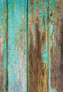 Old painted shabby wooden wall texture background