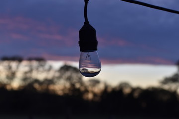 light bulb on a string
