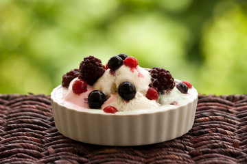 ice cream with berries
