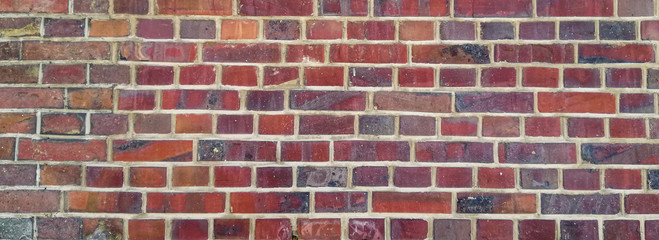 texture of old red brick wall background