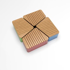 3d image of UNI RBL lamelles layout along 01