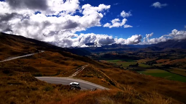 Magnificent view up the Crown Range Summit