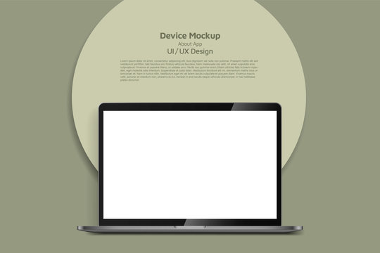 Laptop isometric perspective view. Template for infographics or presentation UI design interface. vector illustration