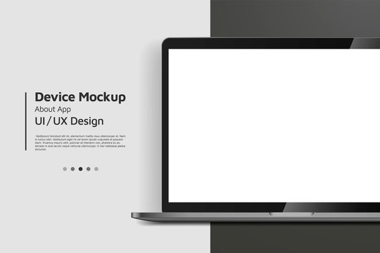 Laptop isometric perspective view. Template for infographics or presentation UI design interface. vector illustration