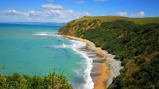 view of the Bushy Beach Scenic Reserve, oamaru