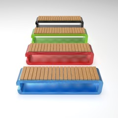 3d image of metallic Bench Severyanin Moscow 05