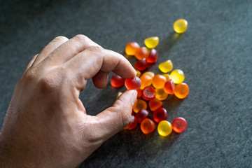 hand holding pills