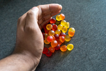 hand holding a red apple
