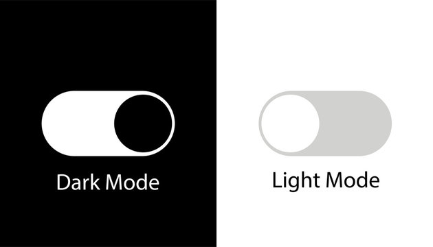 Day night switch vector icon. Dark mode, light mode switch button. Mobile app interface design concept.