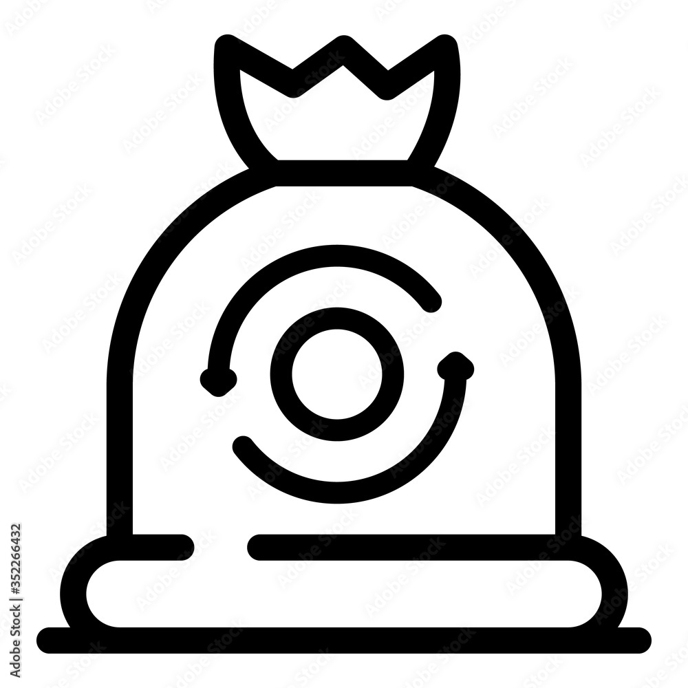 Poster recycling garbage bag icon. outline recycling garbage bag vector icon for web design isolated on whi