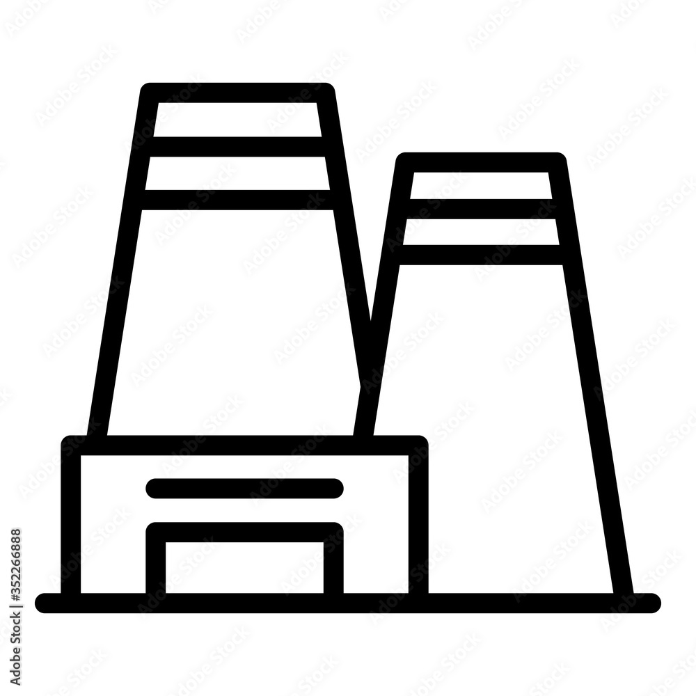 Poster processing plant icon. outline processing plant vector icon for web design isolated on white backgro