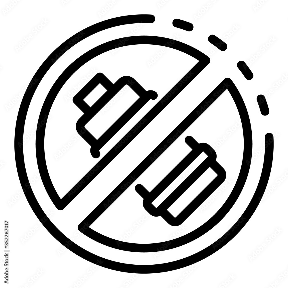 Poster crossed out battery icon. outline crossed out battery vector icon for web design isolated on white b