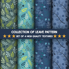 Collection of Leave high quality textures pattern and seamless.