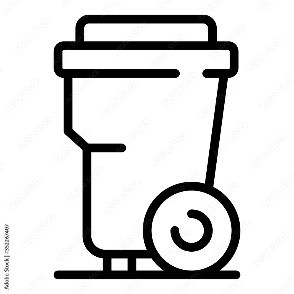 Poster plastic trash can icon. outline plastic trash can vector icon for web design isolated on white backg