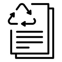 Waste paper recycling icon. Outline waste paper recycling vector icon for web design isolated on white background
