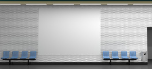 STATION DE METRO sieges bleus