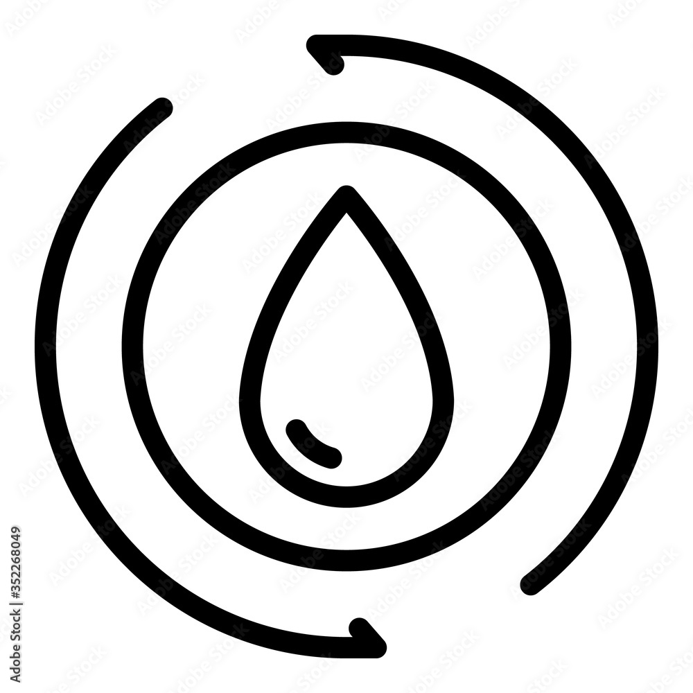 Poster drop in a circle icon. outline drop in a circle vector icon for web design isolated on white backgro