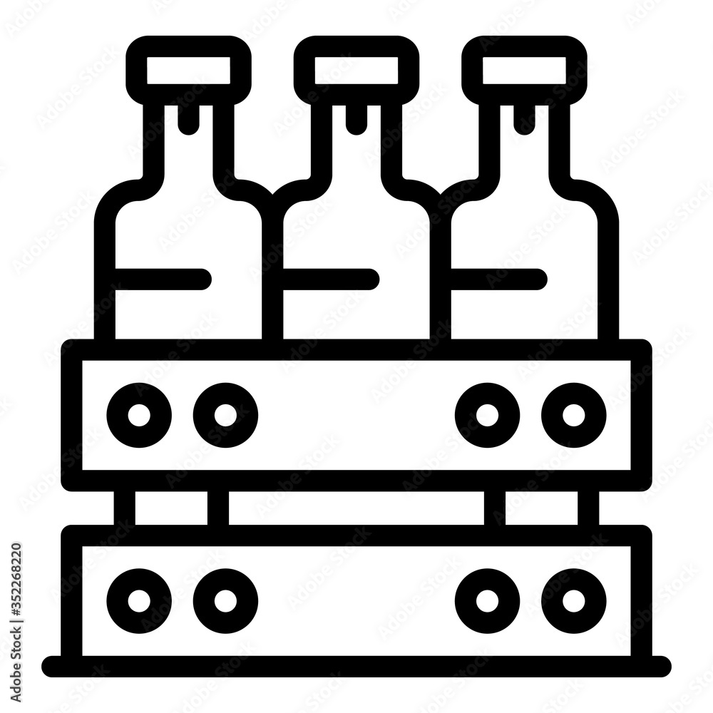 Aufkleber box with alcohol icon. outline box with alcohol vector icon for web design isolated on white backgro