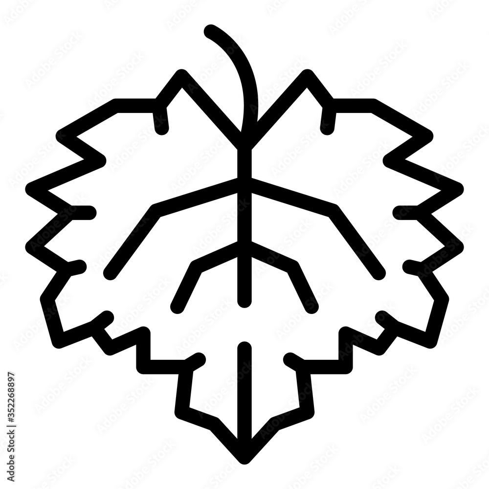 Poster grape leaf icon. outline grape leaf vector icon for web design isolated on white background