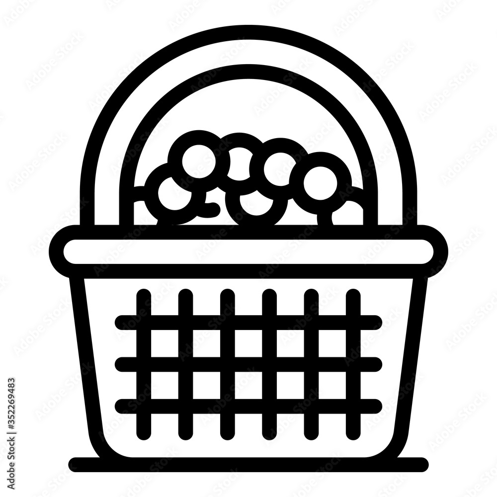 Poster grape basket icon. outline grape basket vector icon for web design isolated on white background