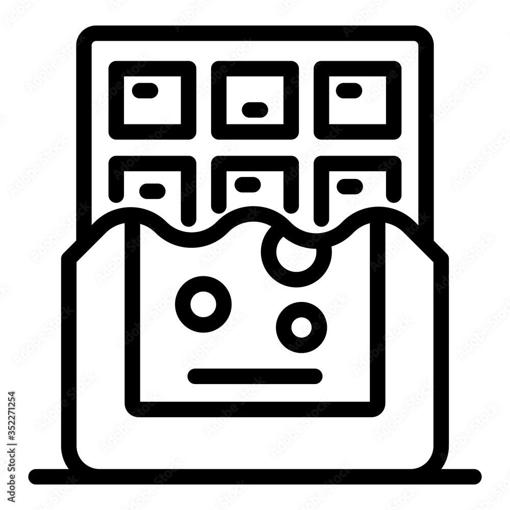 Poster chocolate bar icon. outline chocolate bar vector icon for web design isolated on white background