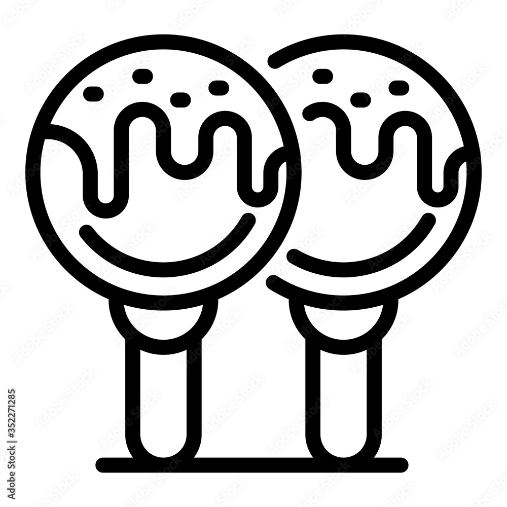 Aufkleber two lollipops icon. outline two lollipops vector icon for web design isolated on white background
