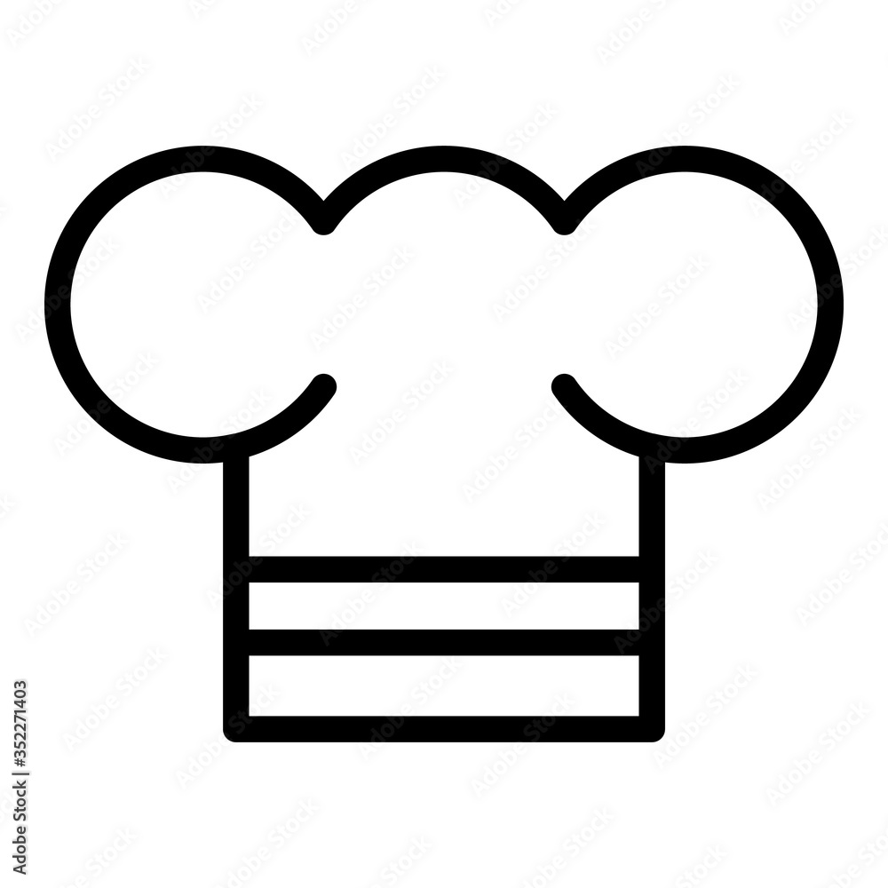 Poster chef cap icon. outline chef cap vector icon for web design isolated on white background