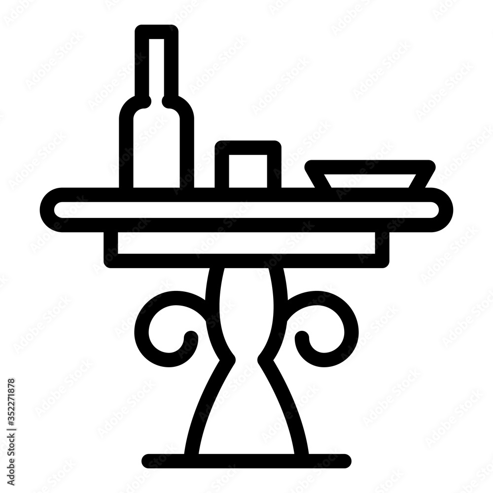 Poster restaurant round table icon. outline restaurant round table vector icon for web design isolated on w