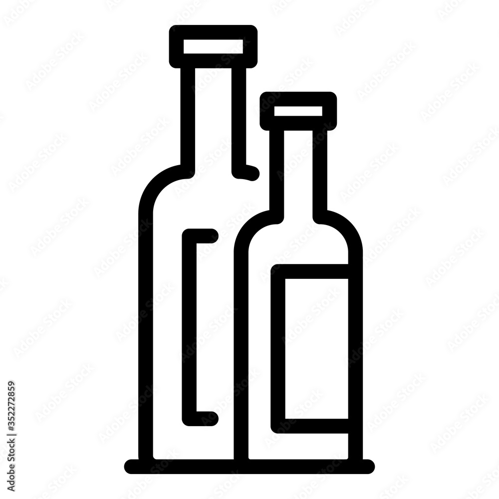 Poster small and big bottles icon. outline small and big bottles vector icon for web design isolated on whi