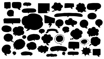Fototapeta premium Hand drawn speech bubbles set collection Vector.