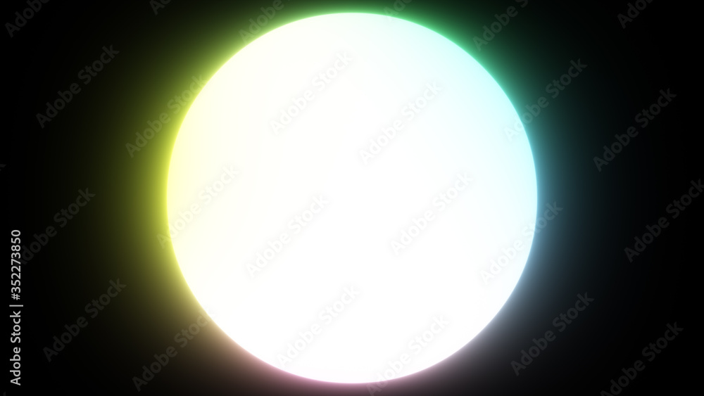 Aufkleber glow neon shiny light gradient circle in center close up abstract background