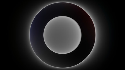 Glow Circle Shape Lighting Black and White Trendy Sphere Motion Background