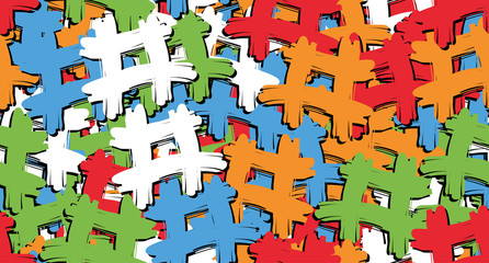 Multi-color seamless background. Duplicate the color texture. Abstract elements randomly arranged