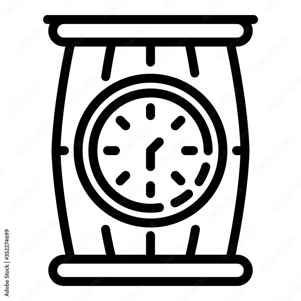 Aufkleber barrel and clock icon. outline barrel and clock vector icon for web design isolated on white backgro