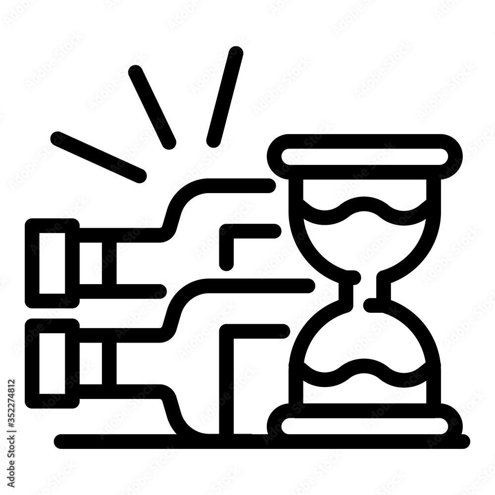 Poster hourglass and bottles icon. outline hourglass and bottles vector icon for web design isolated on whi