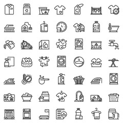 Dry cleaning icons set. Outline set of dry cleaning vector icons for web design isolated on white background