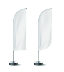 White Flags Blank Expo Banner Stand