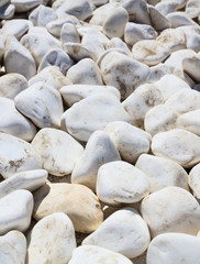 Obraz premium White pebbles texture, background, vertical photo.