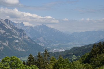Fototapeta premium Krajobraz górski Flumserberg w Szwajcarii 17.05.2020