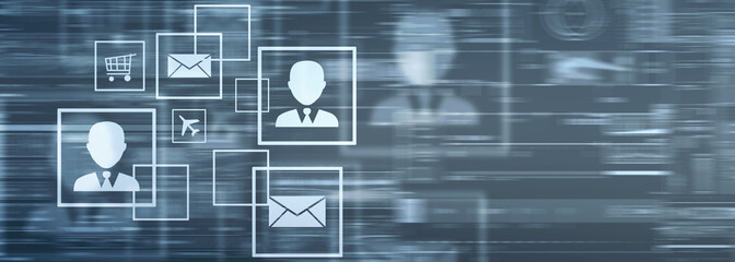 2d illustration Business Network concept
