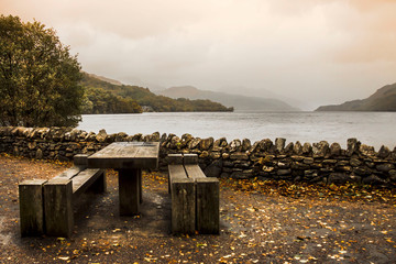 The Edge of Loch Lomond at Loch Lomond and The Trossachs National Park in Scottish Highlands. Scotland, UK.