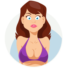 Nice girl in bikini. Funny people.