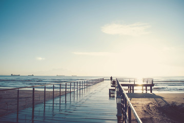Obraz premium pier at sunset