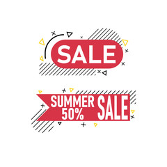 Summer Sale banners ofertas with shapes Modern Style for business Tools for marketing