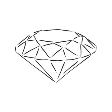 Sketch pencil. Diamond. diamond, vector sketch illustration