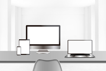Technology devices with white screen