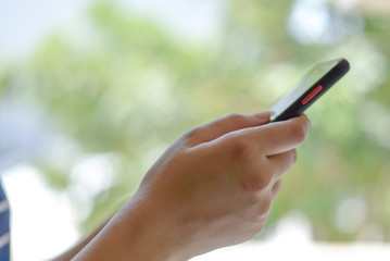 woman using smartphone