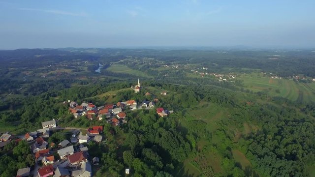 Village Preloka and Kolpa river in Slovenia