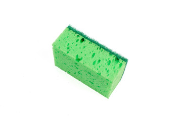 Washcloth for washing dishes isolated on a white background. The concept of cleaning.