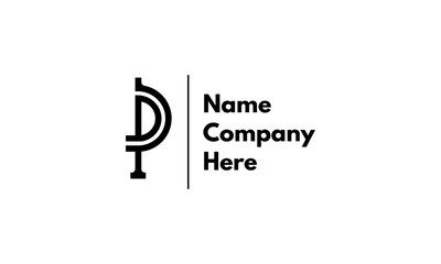 Vector logo on which the abstract image of the letter P in a linear style.
